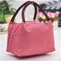  Striped Thermal Lunch Bag with Soft Handles